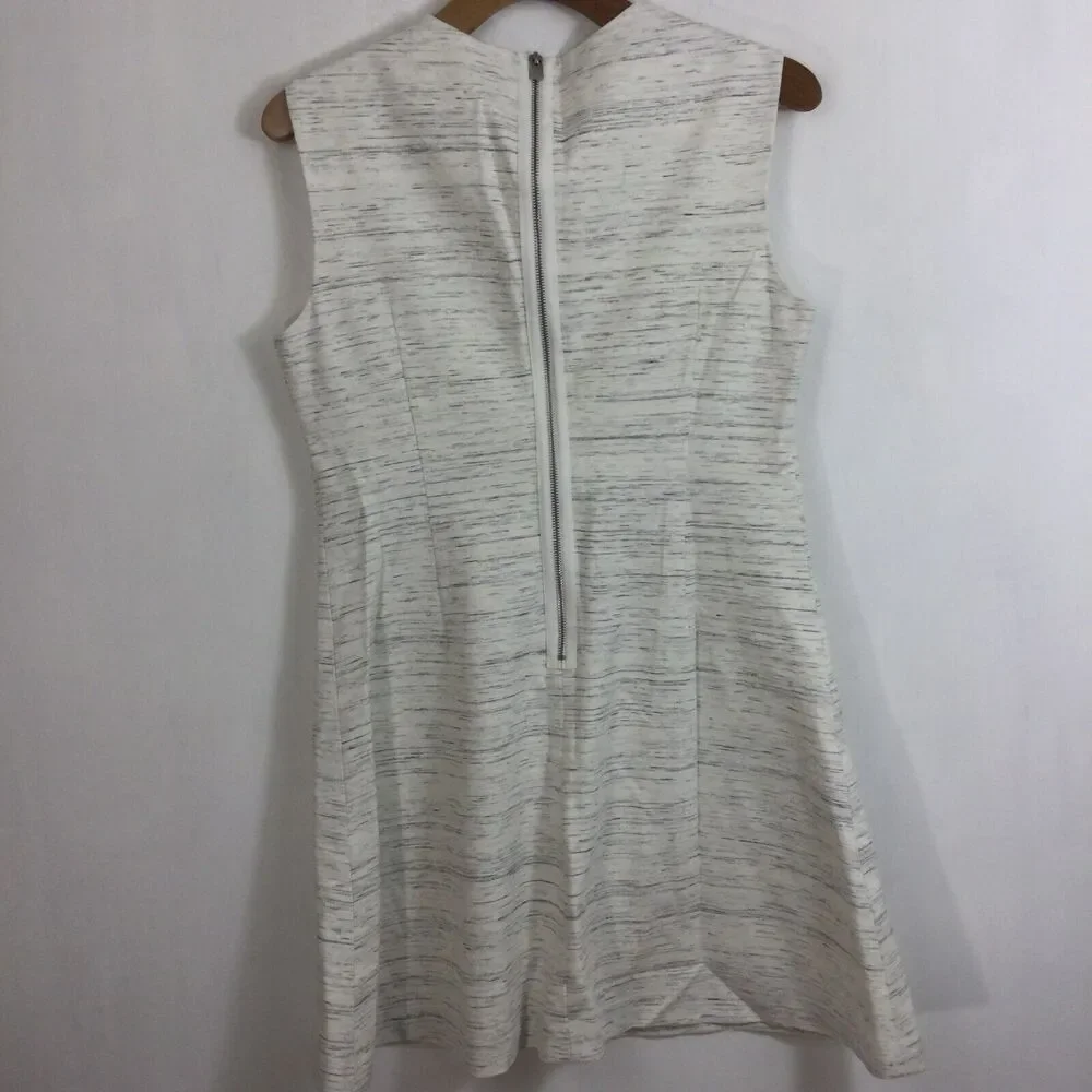 Banana Republic 4 Zipper Sleeveless Structured A-Line Dress Oatmeal Beige Sz 14 - Picture 7 of 11